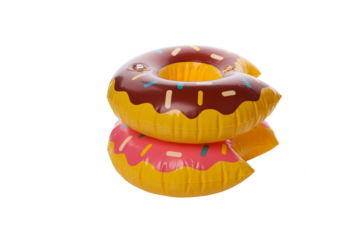 Rubber ring donuts isolated on white background