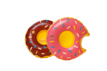 Rubber ring donuts isolated on white background