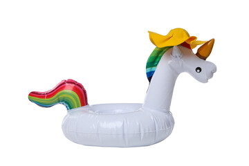 Rubber ring unicorn isolated on white background