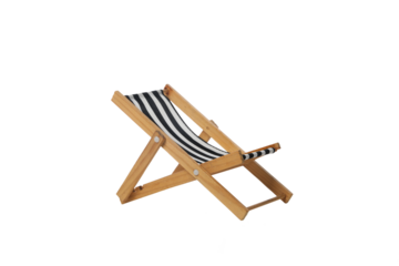 Empty deck chair isolated on white background