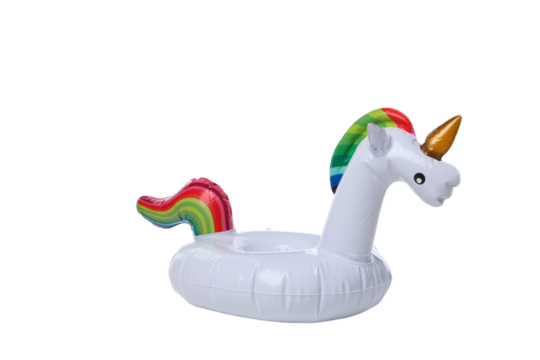 Rubber ring unicorn isolated on white background