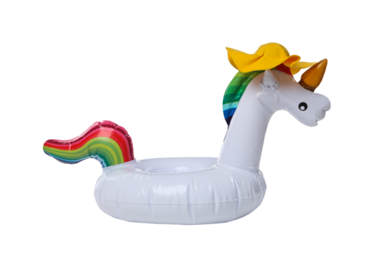 Rubber ring unicorn isolated on white background