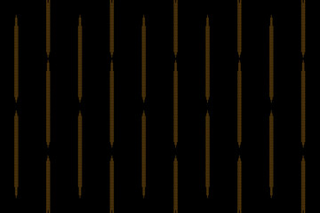 Vertical of stripe pattern. Design ethnic style of weaving gold on black background. Design print for illustration, texture, textile, wallpaper, background. Set 3