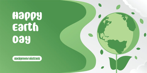 Fototapeta premium earth day banner, happy earth day. for environmental saving celebration, banner template, social media, web