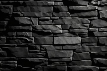 Fototapeta premium Black stone wall texture background