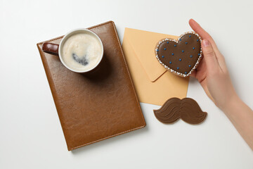 Happy Father's day, composition for Father's day, top view