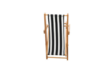 Empty deck chair isolated on white background