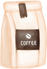 coffee bag watercolor png