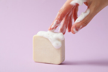 Fototapeta na wymiar Soap - spa, beauty procedures and skin care concept