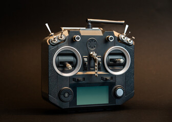 done radio controller on dark background 