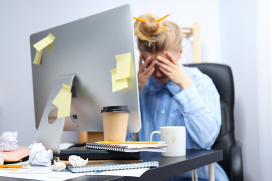 Messy office workplace, workplace and workspace concept - Powered by Adobe