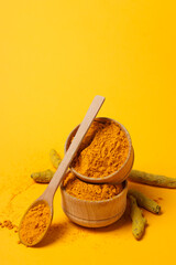 Fragrant seasoning - turmeric, one of the main ingredients in Indian curry