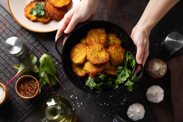 Tasty food concept - potato pancakes, delicious homemade food