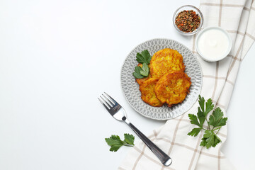 Tasty food concept - potato pancakes, delicious homemade food