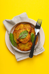 Tasty food concept - potato pancakes, delicious homemade food