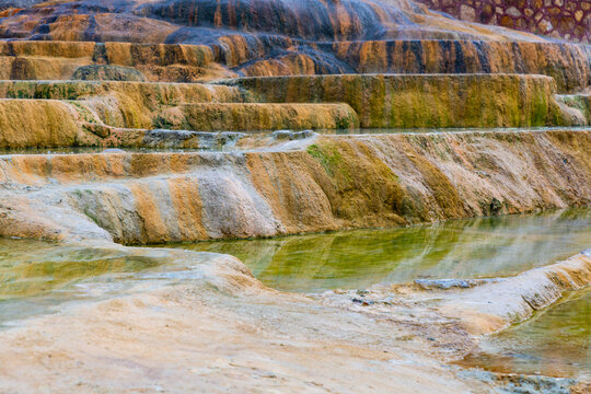 Red thermal springs in the village of Karahayit, located near Pamukkale, Turkey.
