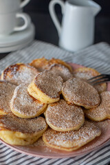sweet home made cinnamon pancakes for breakfast