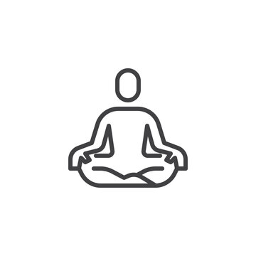 recommend clip art: Meditation yoga line icon