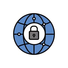 Global Security icon vector stock.