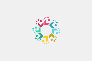 Fototapeta premium Illustration vector graphic of round digital technology. Good for logo