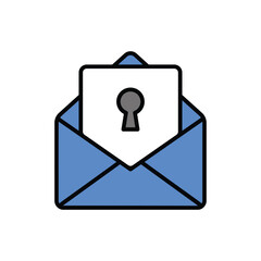 Secure Mail icon vector stock.