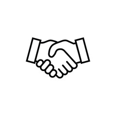handshake icon sign business deal sign outline