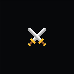 crossed swords knight swords black background