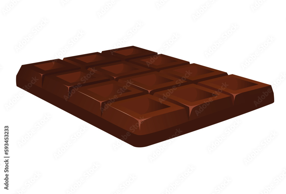 Poster concept cocoa chocolate tablet candy. this illustration is a flat design vector image of a tablet of