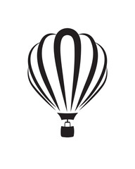 Parachute vector icon isolated on white. Silhouette parachuting.