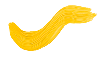 yellow brush isolated on transparent background yellow watercolor,png.