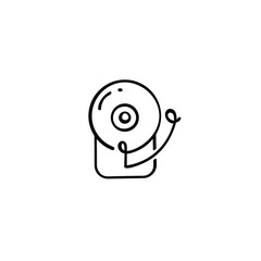 Boxing Bell Line Style Icon Design