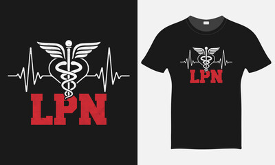 LPN Nurse Logo | Nurse Vector Tshirt   - Nurse Vector Tshirt - Nurse T-shirt Design Template - Print
