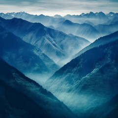 mountains in the morning