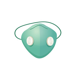 Concept Medical mask. This vector illustration features a medical respirator against a white background. Vector illustration.