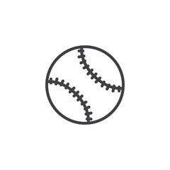 Baseball ball line icon