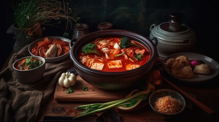  A Taste of Korea: Tempting Kimchi Jjigae - A Steaming Bowl of Umami GoodnessGenerative Ai