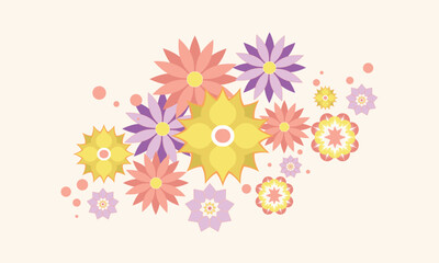Seamless abstract floral pattern. Trendy with bright colours perfect for poster, wallpaper, banner and backdrop