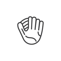 Baseball mitt line icon