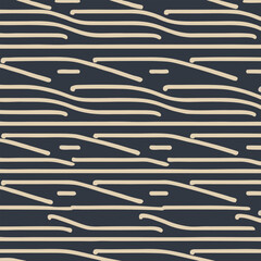 Seamless pattern with hand drawn texture. The diagonal freehand line is uneven. Monochrome background with simple lines