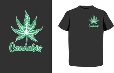 cannabis Typography T-shirt Design with editable vector graphic design. god made weed man made beer is the god we trust.