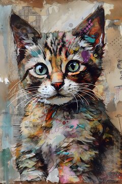 Cute kitten created with generative AI technology