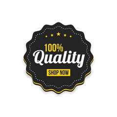 100% Quality Label Vector Illustration