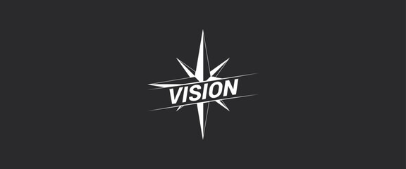 Vision Concept, Compass Isolated Vector Illustration