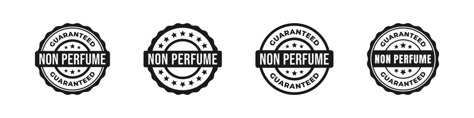 Non perfume label or No Perfume label vector isolated in flat style. Simple Non perfume or fragrance free label for product design element. Best No perfume stamp for packaging design element.