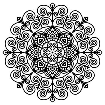 Mandala pattern abstract floral ornament