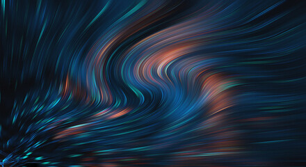 Glowing lines, waves and energy flow