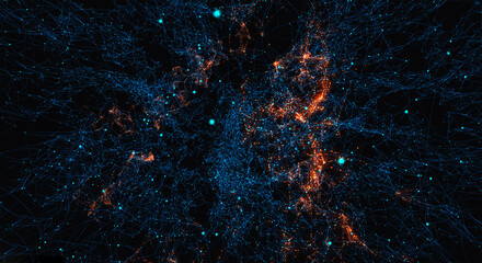 Galaxy in space with cosmic clouds and stars © KSRAJA