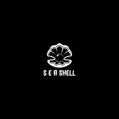 Open sea shell icon isolated on dark background