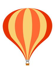 Striped air balloon. Retro transport in flat style.