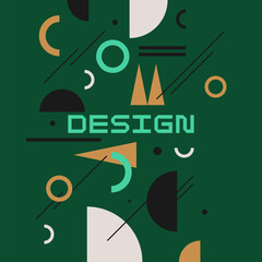 Modern geometric composition of various shapes. Illustration for design. Abstract background in the trend graphics.